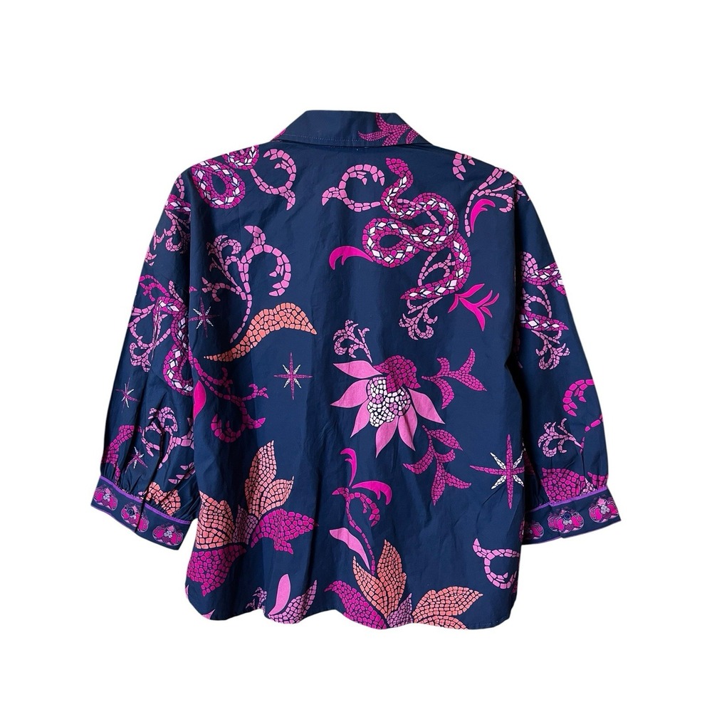 Maude Vivante Elsa Top XL Navy Blue Purple Midnight Mosaic - Picture 3 of 7